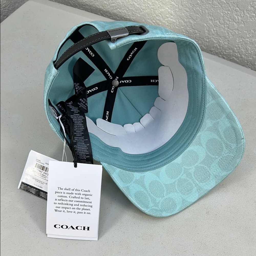 Coach Teal Signature C Monogram Baseball Hat Brand New with tags!! - Picture 2 of 7